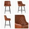 Vault Vintage Brown Faux Leather Black Leg Bar Stool -Furniture Specialty Store vault vintage brown black leg 5