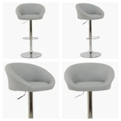 Venus Grey Faux Leather Bar Stool With Arms -Furniture Specialty Store venus grey white