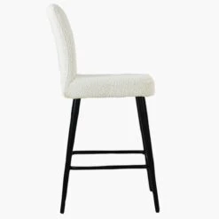 Waldorf Cream Boucle Black Leg Barstool -Furniture Specialty Store waldorf cream boucle black leg 2