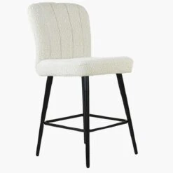 Waldorf Cream Boucle Black Leg Barstool -Furniture Specialty Store waldorf cream boucle black leg 4