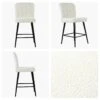 Waldorf Cream Boucle Black Leg Barstool