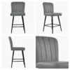 Waldorf Dark Grey Faux Leather Black Leg Barstool -Furniture Specialty Store waldorf dark grey pu black leg 4