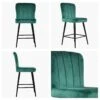 Waldorf Green Velvet Black Leg Barstool -Furniture Specialty Store waldorf green velvet black leg 4
