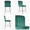 Waldorf Green Velvet Chrome Leg Bar Stool -Furniture Specialty Store waldorf green velvet chrome leg 4