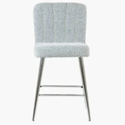 Waldorf Grey Boucle Chrome Leg Bar Stool -Furniture Specialty Store waldorf grey boucle chrome leg 2
