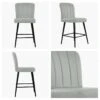 Waldorf Grey Velvet Black Leg Barstool -Furniture Specialty Store waldorf grey pu black leg 4