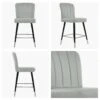 Waldorf Grey Faux Leather Black Silver Leg Barstool -Furniture Specialty Store waldorf grey pu silver tip 4