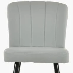 Waldorf Grey Faux Leather Black Gold Leg Kitchen Stool -Furniture Specialty Store waldorf light grey pu gold tip 4