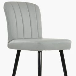 Waldorf Grey Faux Leather Black Gold Leg Kitchen Stool -Furniture Specialty Store waldorf light grey pu gold tip 5