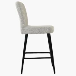 Waldorf Stone Grey Boucle Black Leg Kitchen Stool -Furniture Specialty Store waldorf stone boucle black leg 2