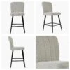 Waldorf Stone Grey Boucle Black Leg Kitchen Stool -Furniture Specialty Store waldorf stone boucle black leg 5