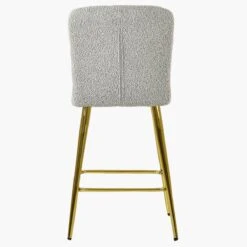 Waldorf Stone Grey Boucle Gold Leg Barstool -Furniture Specialty Store waldorf stone boucle gold leg 4