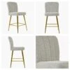 Waldorf Stone Grey Boucle Gold Leg Barstool -Furniture Specialty Store waldorf stone boucle gold leg 5
