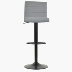 Willow Grey Faux Leather Black Base Kitchen Stool