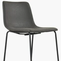Wyatt Vintage Black Faux Leather Black Leg Barstool -Furniture Specialty Store wyatt grey 4