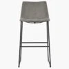 Wyatt Vintage Grey Faux Leather Black Leg Bar Stool -Furniture Specialty Store wyatt light grey 1 1