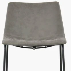 Wyatt Vintage Grey Faux Leather Black Leg Bar Stool -Furniture Specialty Store wyatt light grey 5
