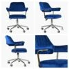 Yale Blue Velvet Swivel Home Office Chair -Furniture Specialty Store yale blue 4