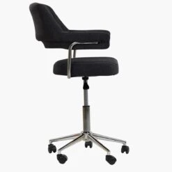 Yale Dark Grey Fabric Small Home Swivel Office Chair -Furniture Specialty Store yale charcoal 3 2