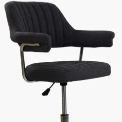 Yale Dark Grey Fabric Small Home Swivel Office Chair -Furniture Specialty Store yale charcoal 4 2