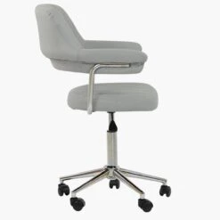 Yale Grey Leather Small Swivel Desk Chair -Furniture Specialty Store yale grey 2