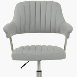 Yale Grey Leather Small Swivel Desk Chair -Furniture Specialty Store yale grey 4