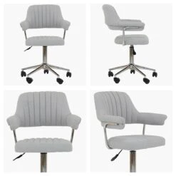 Yale Grey Fabric Small Home Swivel Office Chair