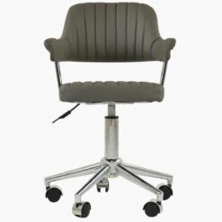 Yale Taupe Leather Swivel Home Office Chair