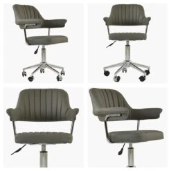 Yale Taupe Leather Swivel Home Office Chair -Furniture Specialty Store yale taupe white