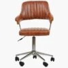 Yale Vintage Brown Leather Small Home Swivel Office Chair -Furniture Specialty Store yale vintage brown 1