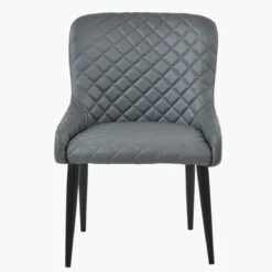 Heron Dark Grey Faux Leather Dining Chair With Black Legs -Furniture Specialty Store z heron dark grey pu black 1