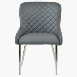 Heron Dark Grey Faux Leather Dining Chair With Chrome Legs 8 Heron Dark Grey Faux Leather Dining Chair With Chrome Legs -Furniture Specialty Store z heron dark grey pu chrome 1