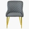 Heron Dark Grey Faux Leather Dining Chair With Gold Legs