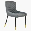 Heron Dark Grey Faux Leather Dining Chair With Black Gold Legs -Furniture Specialty Store z heron dark grey pu silve tip 2