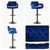 Zeus Dark Blue Velvet Black Base Bar Stool -Furniture Specialty Store zeus blue 4