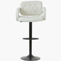 Zeus Cream Boucle Kitchen Stool With Arms -Furniture Specialty Store zeus cream boucle 2