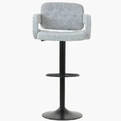 Zeus Grey Boucle Kitchen Stool With Arms -Furniture Specialty Store zeus grey boucle 1