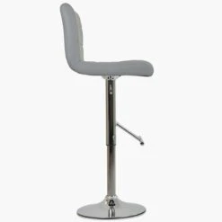 Zuma Grey Faux Leather Chrome Base Breakfast Stool