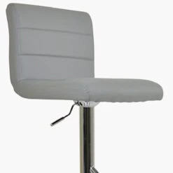 Zuma Grey Faux Leather Chrome Base Breakfast Stool -Furniture Specialty Store zuma grey 4